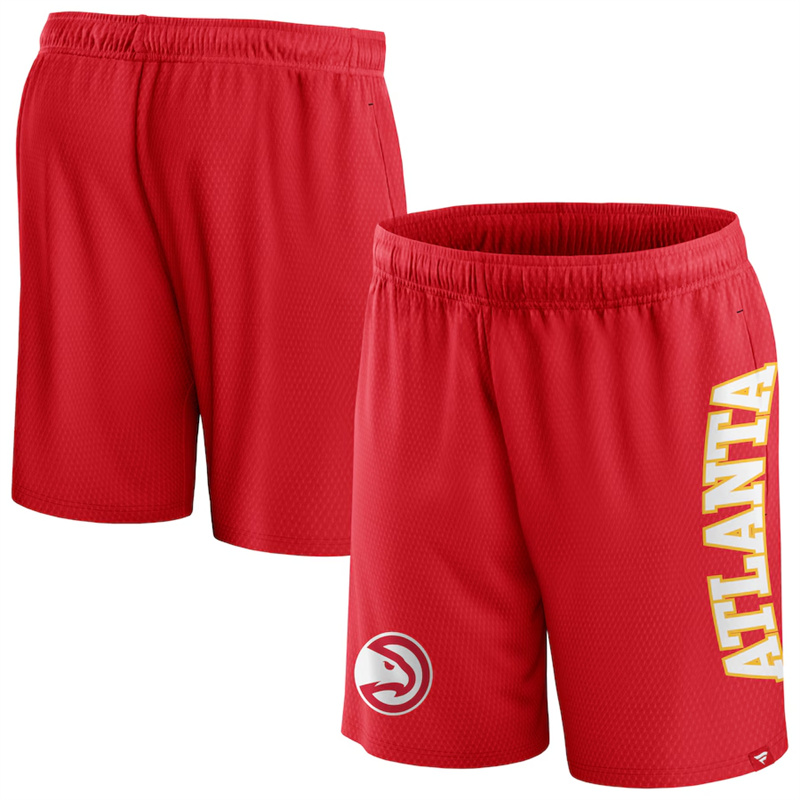 Men's Atlanta Hawks Red Post Up Mesh Shorts(Run Small) Men's Atlanta Hawks Red Post Up Mesh Shorts(Run Small)